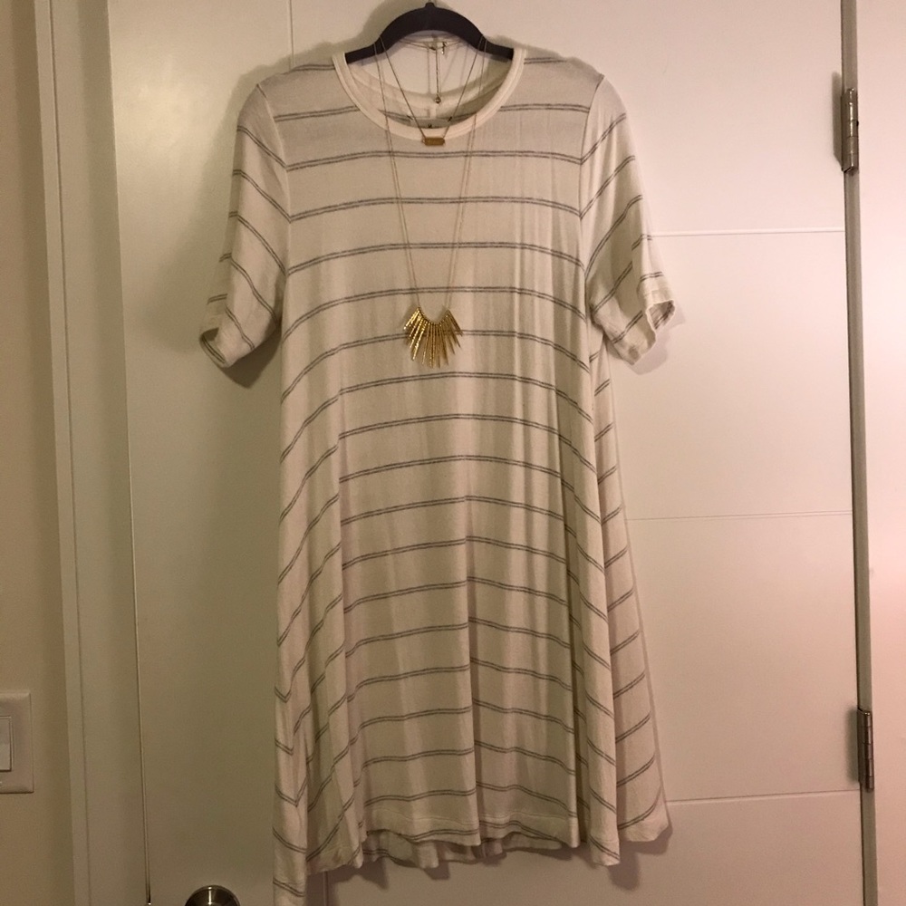 Lou & Grey cream/grey strip tunic top